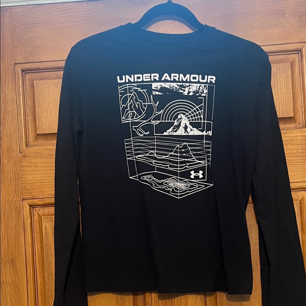 Under Armour Black Long-Sleeve Tee with White Outdoor Graphic
